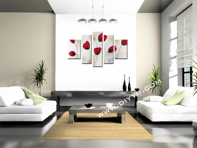 郁金香油画效果图